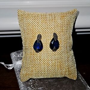 Blue Stone Vintage Silver Earrings